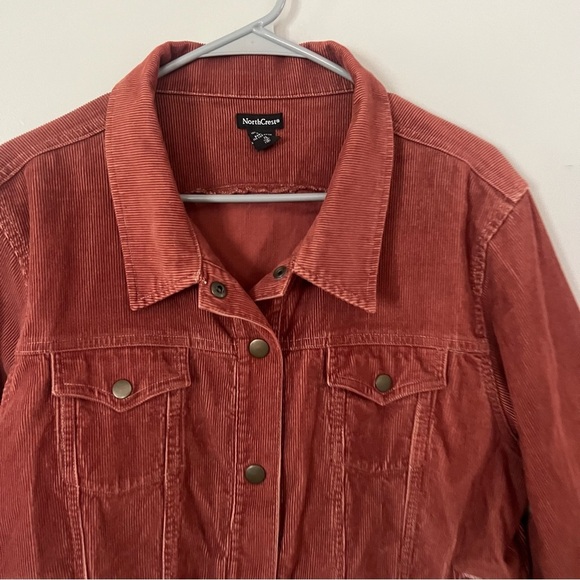 Northcrest Rust Corduroy Western Trucker Jacket 100% Cotton XL 18 Rodeo Country - Picture 2 of 11